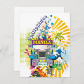 Love Manila, Philippines Invitations (Devant / Derrière)