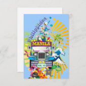 Love Manila, Philippines Invitations (Devant / Derrière)