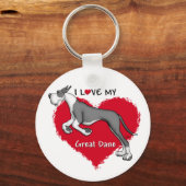 Love Mantle Great Dane Sleutelhanger (Voorkant)