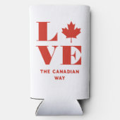 Love Maple Leaf Fun Canadian Custom Text Rood Wit (Achterkant)