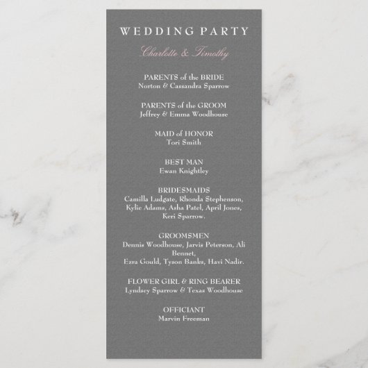 Love & Mariage Programme de mariage moderne (Dos)