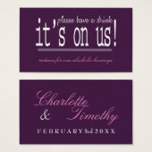 Love & Marriage Modern Mariage Boire billet (Devant & derrière)