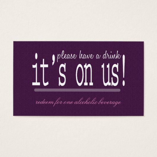 Love & Marriage Modern Mariage Boire billet (Devant)