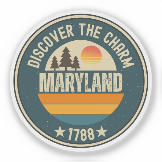 Love Maryland - Schattige MD State Gift Sticker (Voorkant)