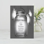 Love Mason Jars  Couple's Shower Invitation Kaart (Staand voorkant)