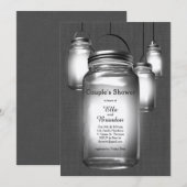 Love Mason Jars  Couple's Shower Invitation Kaart (Voorkant / Achterkant)