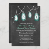 Love Mason Jars Wedding Invitation Kaart (Voorkant / Achterkant)