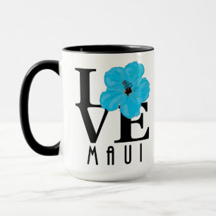LOVE Maui Blue Hibiscus 15oz Mok