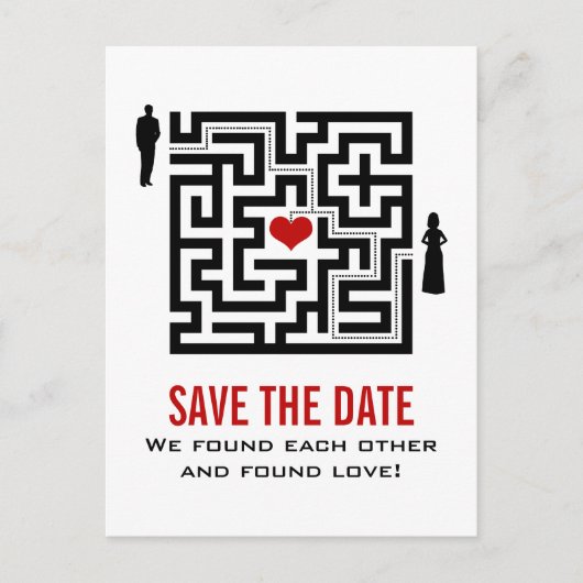 Love Maze Save the Date Briefkaart (Voorkant)