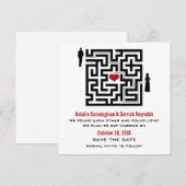 Love Maze Save the Date Invite (Voorkant / Achterkant)