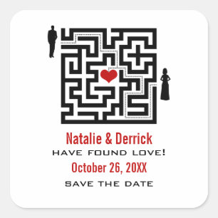 Love Maze Save the Date Stickers
