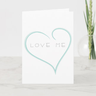 LOVE ME Bleke Blue Heart Valentijn Wenskaart Feestdagen Kaart