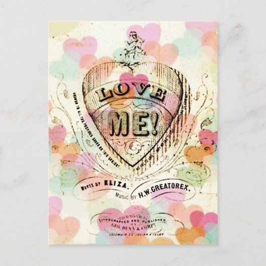 Love Me Candy Hearts Valentine Carte postale (Devant)