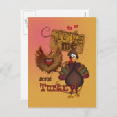 Love Me Une Turquie Carte Postale Thanksgiving (Devant / Derrière)