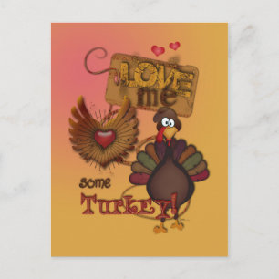 Love Me Une Turquie Carte Postale Thanksgiving