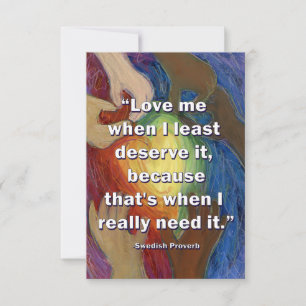 Love Me Zweeds spreekwoord Heart Art Note Kaart