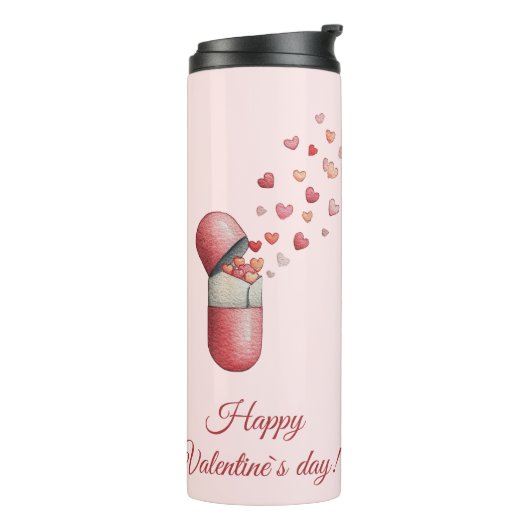 Love Medicine Valentine's Day Design Thermosbeker (Gedraaid links)