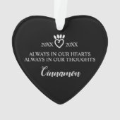 Love Mémoire noir Chalkboard Chat photo commémorat (dos)