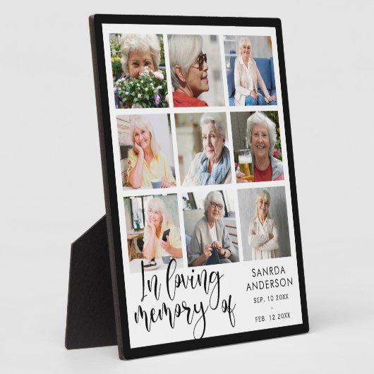 Love Memory Modern Memorial Photo Collage Plaque (Côté)