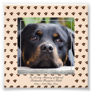 Love Memory Rottweiler PHOTO Nommée Keepsaké