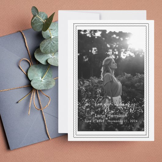 Love Memory Script encadré Photo Funeral Programme