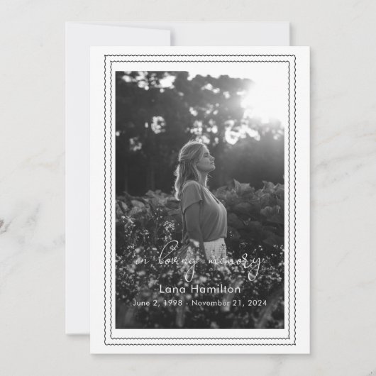 Love Memory Script encadré Photo Funeral Programme (Devant)