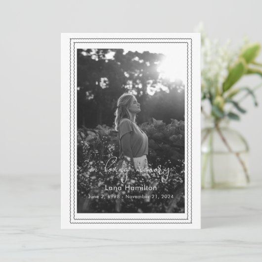 Love Memory Script encadré Photo Funeral Programme (Debout devant)