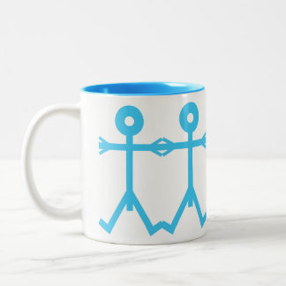 Love Men Icon 2006 Kunst Blauw Tweekleurige Koffiemok