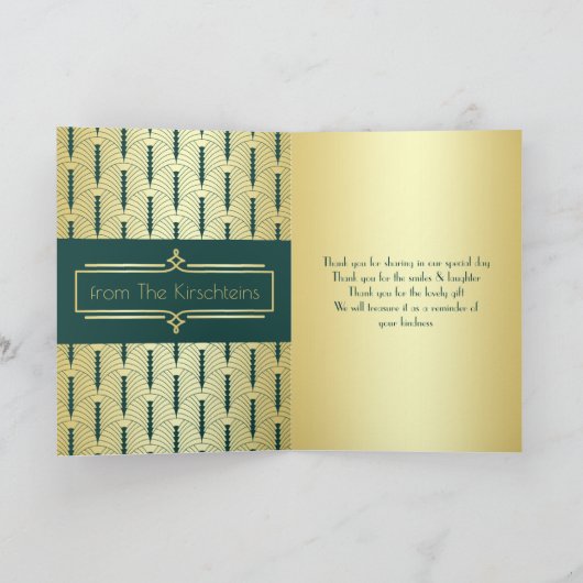 Love & Merci Art Deco Gold Green Ajouter votre pho (Intérieur)