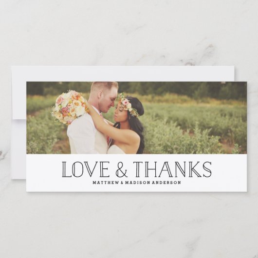Love & Merci Boho | Carte photo mariage Merci (Devant)