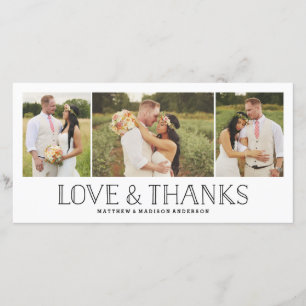 Love & Merci Boho Carte photo mariage Merci