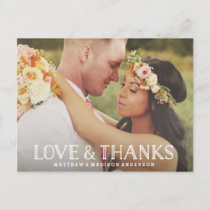 Love & Merci Boho Carte postale mariage Merci