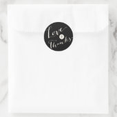 Love & Merci Calligraphie Script Mariage Stickers (Sac)