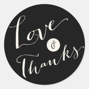 Love & Merci Calligraphie Script Mariage Stickers