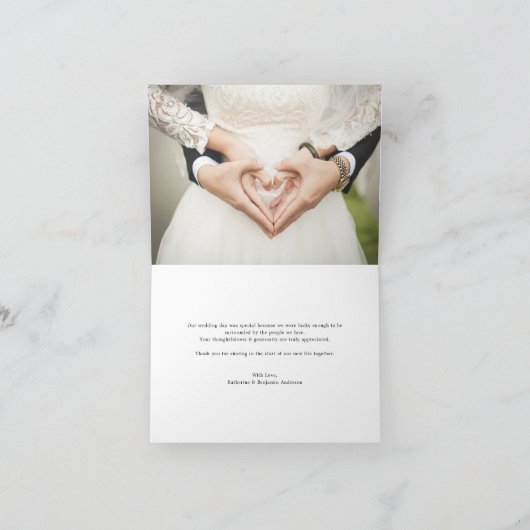 Love & Merci Chic Script Photo Mariage Merci (Intérieur)