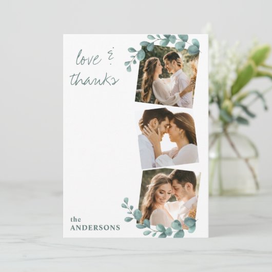 Love Merci Eucalyptus Greenery 3 Mariage photo (Debout devant)