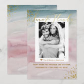 Love & Merci Glam Watercolor Gold Merci Photo (Devant / Derrière)