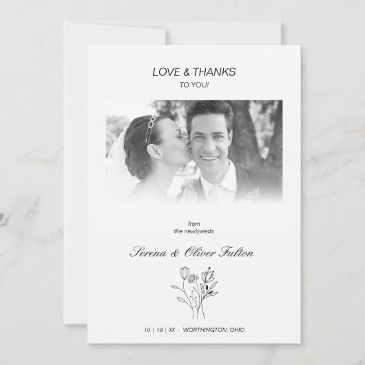 Love & Merci Mariage Floral Whimsical Script (Devant)