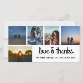 Love & Merci Mariage Script Five Photo Collage (Devant)