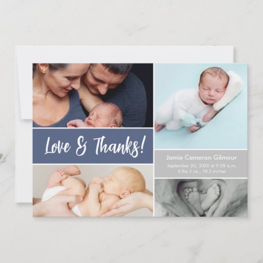 Love & Merci Photo Collage Blue Baby boy Douche (Devant)