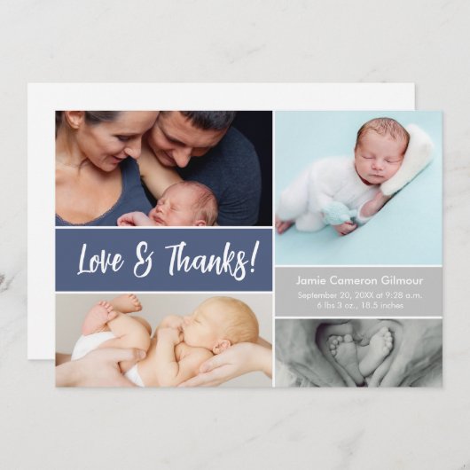 Love & Merci Photo Collage Blue Baby boy Douche (Devant / Derrière)