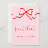 Love & Merci Pink Red Bow Mariage photo (Devant)