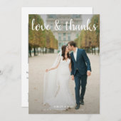 Love & Merci Script 2 Photo QR Code Mariage (Devant / Derrière)