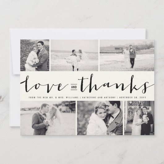 Love & Merci Script 6-Photo Mariage Design (Devant)