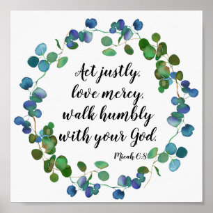 Love Mercy Scripting Custom Inspirerend Quote Poster