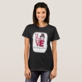 Love Messy Bun Math Specialist Valentine's Day Mat T-shirt (Voorkant volledig)
