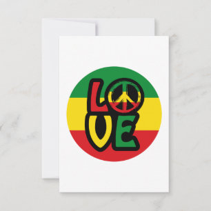 LOVE met vredesymbool, reggaasstijl Kaart