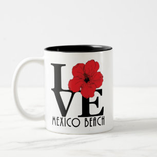 LOVE Mexico Beach Florida 11oz Tweekleurige Koffiemok