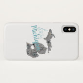 Love Michigan Floral Fred Silhouette Case-Mate iPhone Case (Achterkant (horizontaal))