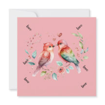 Love mignonne valentine lovebirds carte de vacance